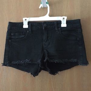 American Eagle Black Super Low Shortie Cutoffs